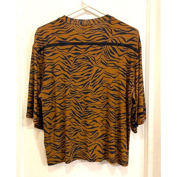 Rachel Comey Brown Blue Zebra Blouse Top Shirt Women's Size Small - Picture 7 of 9